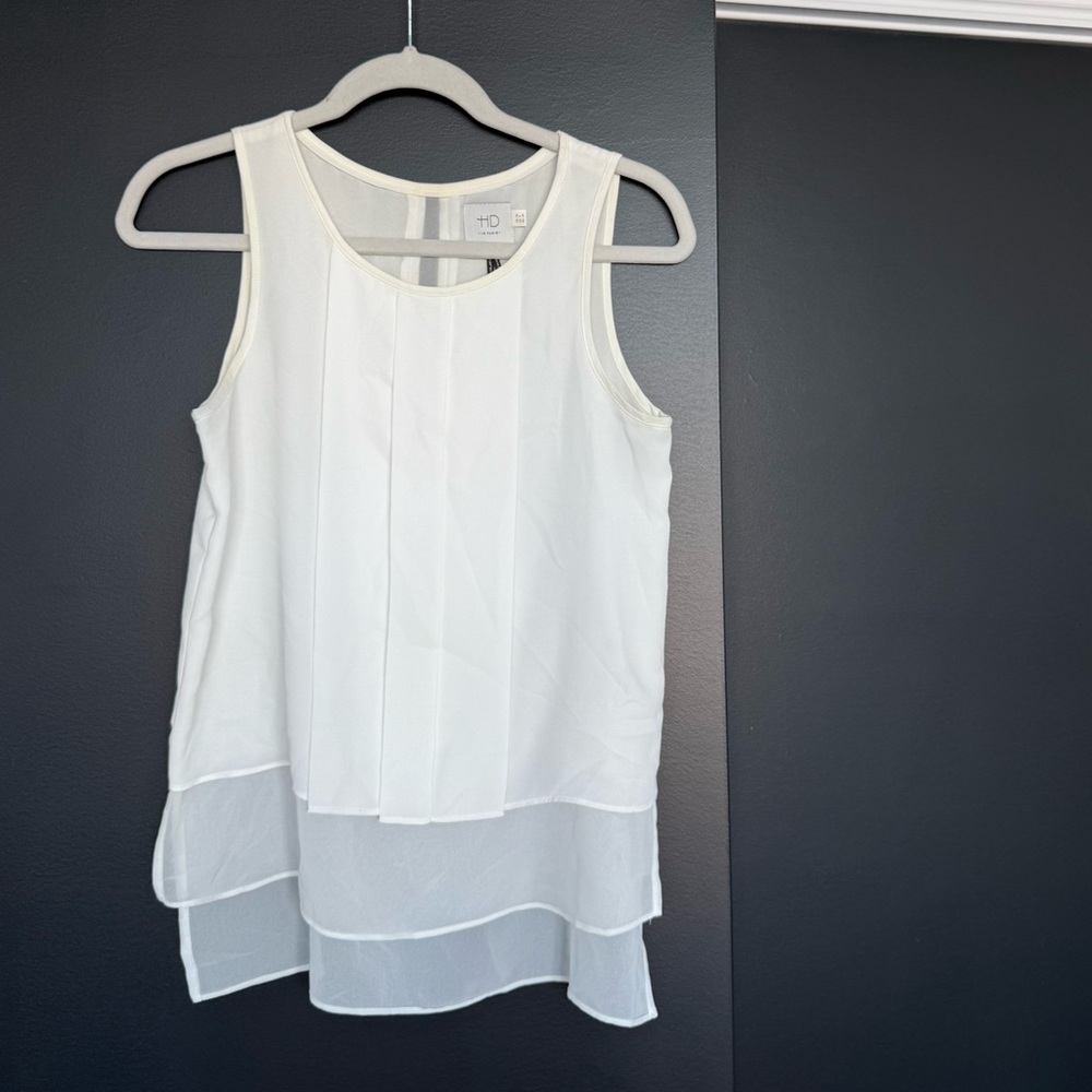 HD IN PARIS White Layered Blouse, Size 0